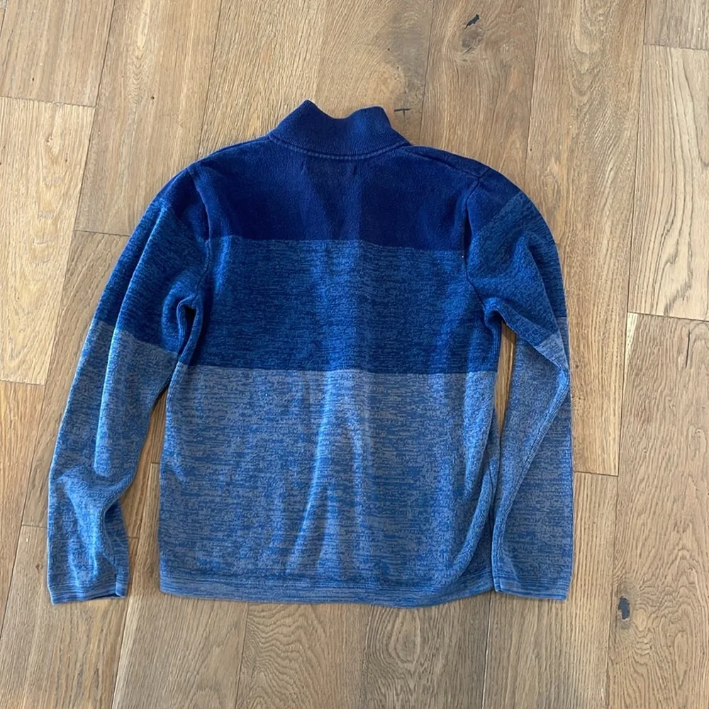 REI Quarter Zip Sweater - Heather Blue Stripes - Small - Picture 5 of 5
